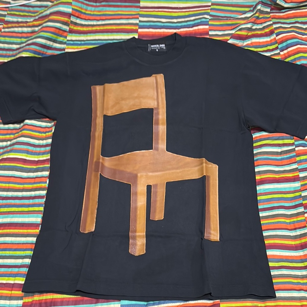 Sale rare Marcel  Zago unreleased, black chair tshirt size small made in Italy